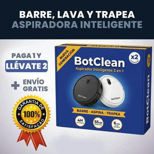Compre 1 y LLÉVATE 2 - Robot Aspirador Inteligente BotClean™️ Max 3 en 1
